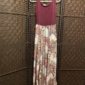 Floor Length Sleeveless Burgundy Dress - Worn Once